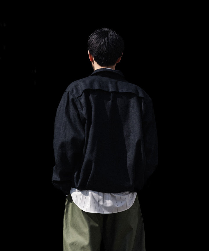 INTÉRIM - インテリムのSILK LINEN HYPER BIG SHORT DRIZZLER JACKETのBLACK公式通販サイトsession福岡セレクトショップ