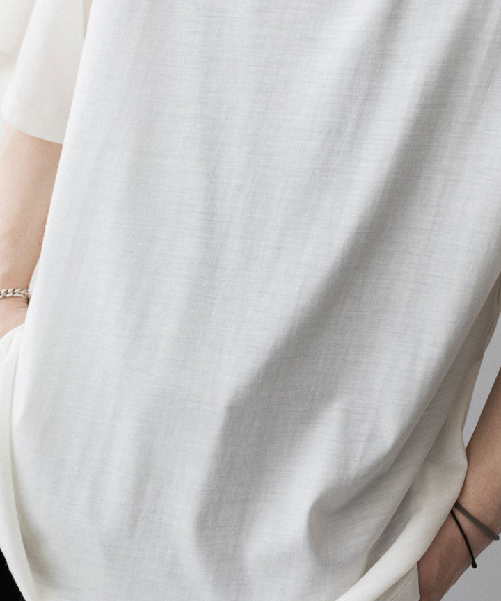 【KANEMASA PHIL.】36G WOOL SILKY TEE - WHITE