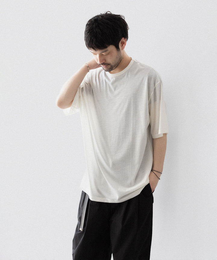 【KANEMASA PHIL.】36G WOOL SILKY TEE - WHITE