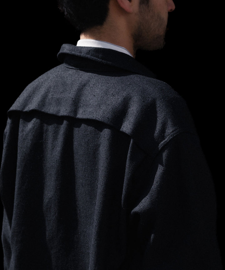 INTÉRIM - インテリムのSILK LINEN HYPER BIG SHORT DRIZZLER JACKETのBLACK公式通販サイトsession福岡セレクトショップ