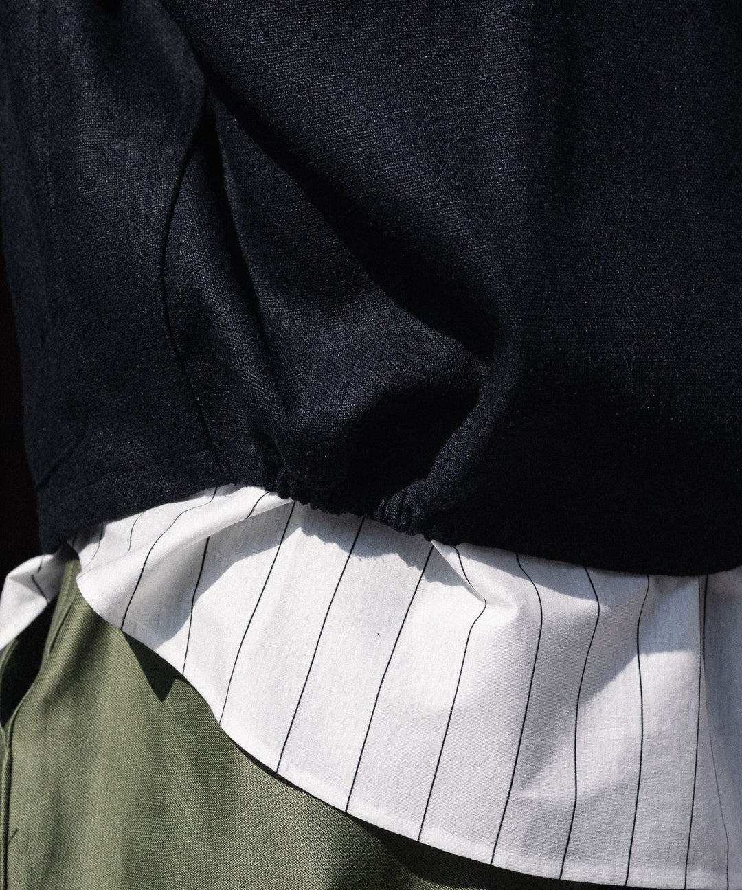 INTÉRIM - インテリムのSILK LINEN HYPER BIG SHORT DRIZZLER JACKETのBLACK公式通販サイトsession福岡セレクトショップ