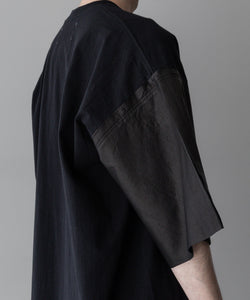 【 i'm here 】アイムヒアーのWashable Leather Sleeve : T-SHIRT - BLACK公式通販session福岡セレクトショップ
