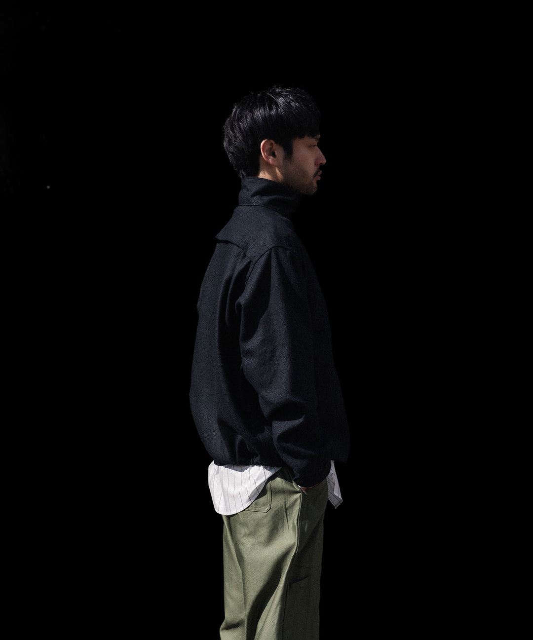 INTÉRIM - インテリムのSILK LINEN HYPER BIG SHORT DRIZZLER JACKETのBLACK公式通販サイトsession福岡セレクトショップ