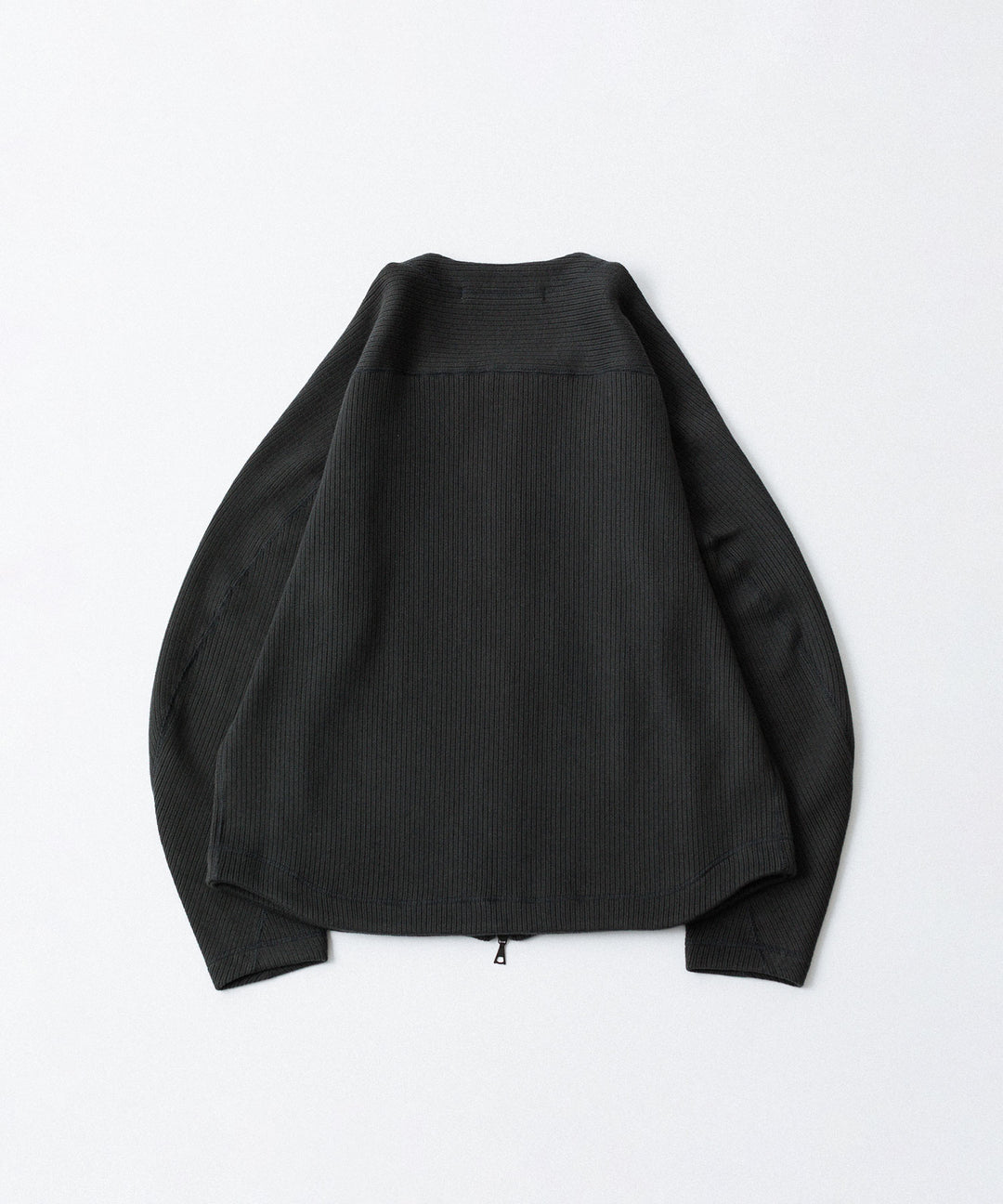 OPPOSE DUALITY-オポーズデュアリティのNO COLLAR RIB ZIP TOPのBLACK公式通販サイトsession福岡セレクトショップ