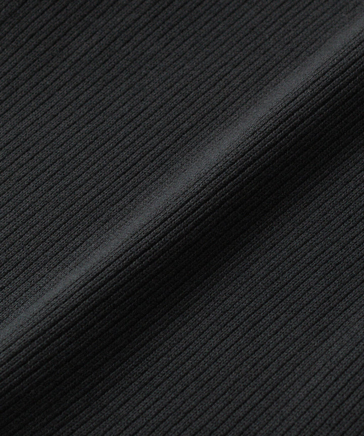 OPPOSE DUALITY-オポーズデュアリティのNO COLLAR RIB ZIP TOPのBLACK公式通販サイトsession福岡セレクトショップ