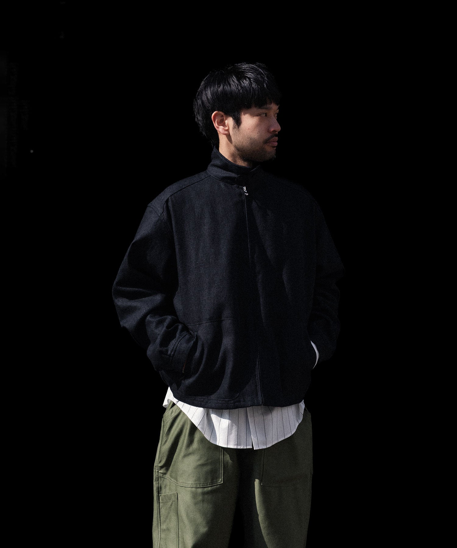 INTÉRIM/インテリム】 SILK LINEN HYPER BIG SHORT DRIZZLER JACKET
