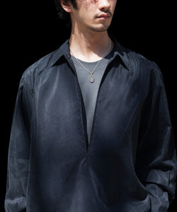 ssstein / シュタイン】SILK NYLON SKIPPER SHIRT - BLACK | 公式通販