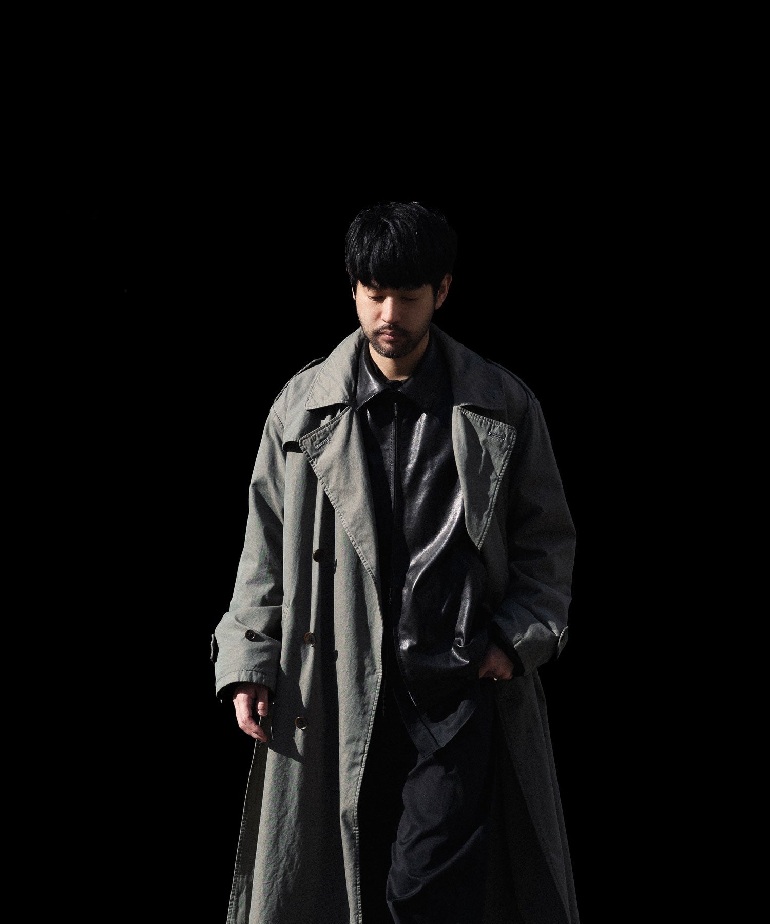 ssstein / シュタイン】LAMBS LEATHER LIGHT ZIP JACKET - BLACK