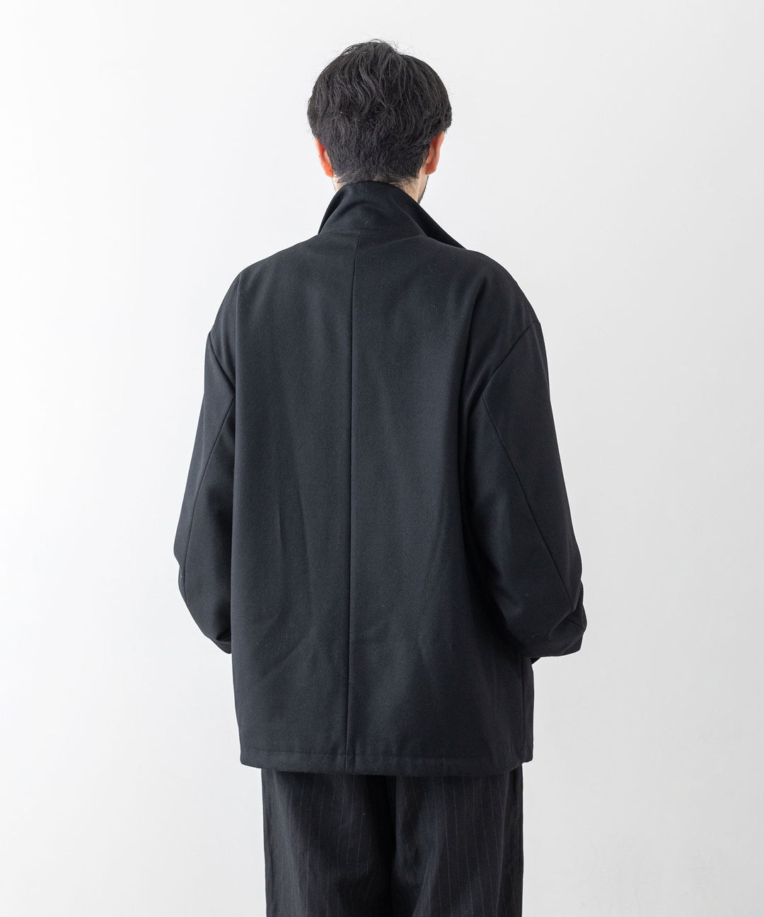 stein(シュタイン)の23AWコレクションMELTON STAND COLLAR ZIP SHORT JACKETのBLACK sessionセッション福岡セレクトショップ 公式通販サイト