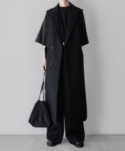 【stein】シュタイン 24ss NO SLEEVE LONG COAT - BLACK (MELTON) sessionセッション福岡セレクトショップ 公式通販サイト