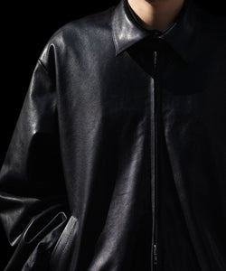 ssstein / シュタイン】LAMBS LEATHER LIGHT ZIP JACKET - BLACK