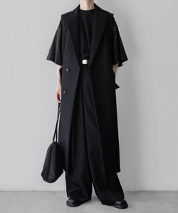 【stein】シュタイン 24ss NO SLEEVE LONG COAT - BLACK (MELTON) sessionセッション福岡セレクトショップ 公式通販サイト