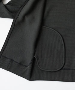 OPPOSE DUALITY / オポーズデュアリティ】ZIP UP RIB HOODIE - BLACK