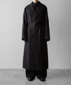 【ssstein】OVERSIZED MAXI-LENGTH PEAKED LAPEL COAT - DARK CHARCOAL