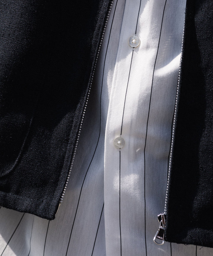 INTÉRIM - インテリムのSILK LINEN HYPER BIG SHORT DRIZZLER JACKETのBLACK公式通販サイトsession福岡セレクトショップ