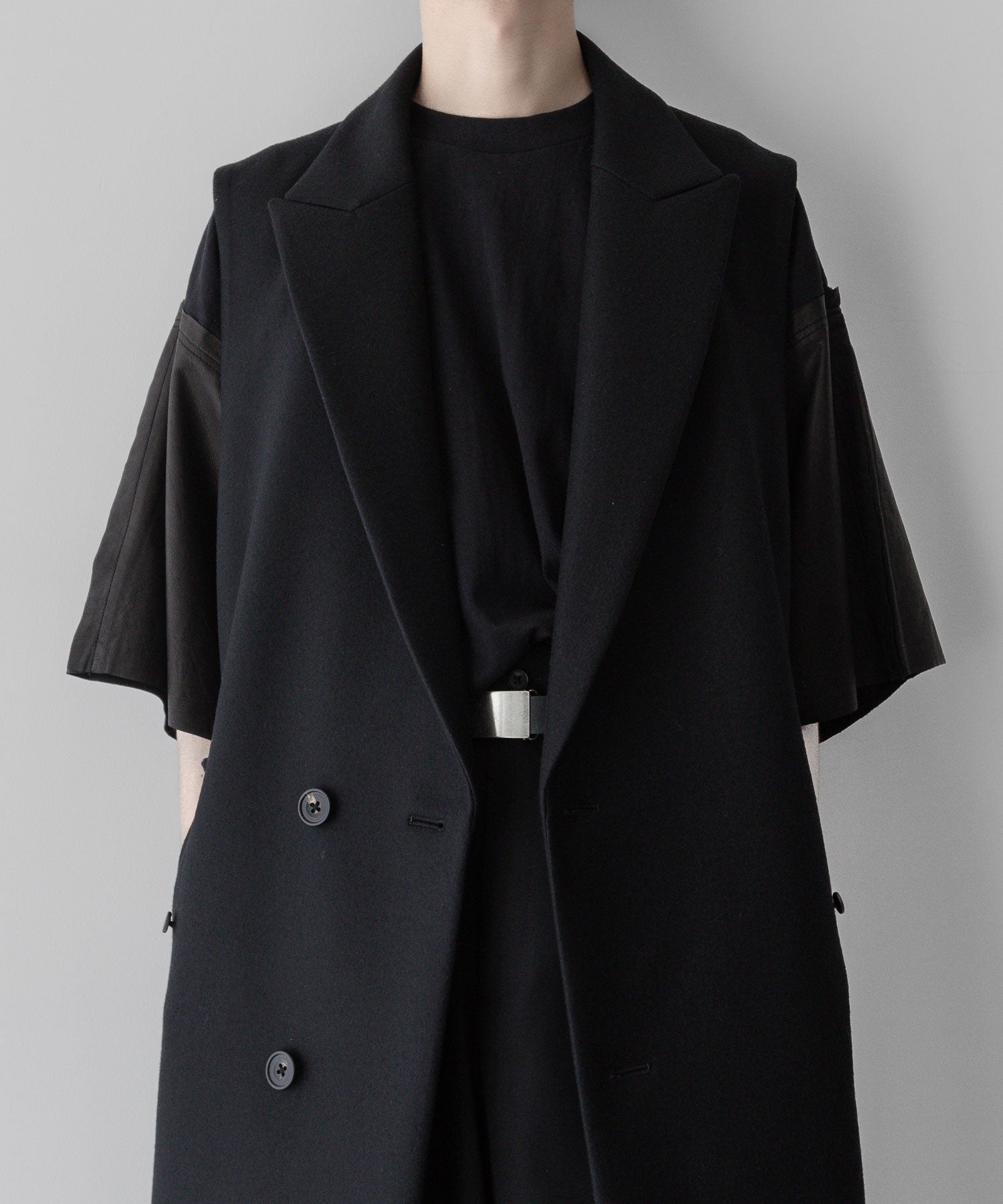 【stein】シュタイン 24ss NO SLEEVE LONG COAT - BLACK (MELTON) sessionセッション福岡セレクトショップ 公式通販サイト