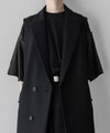 【stein】NO SLEEVE LONG COAT - BLACK (MELTON)