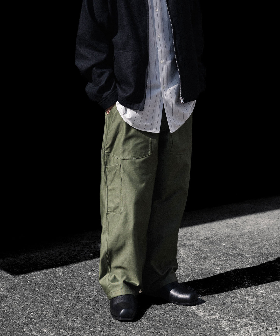INTÉRIM インテリムGIZA BACK SATIN FRENCH AIR FORCE MECHANIC PANTSのOLIVE 公式通販サイトsession福岡セレクトショップ