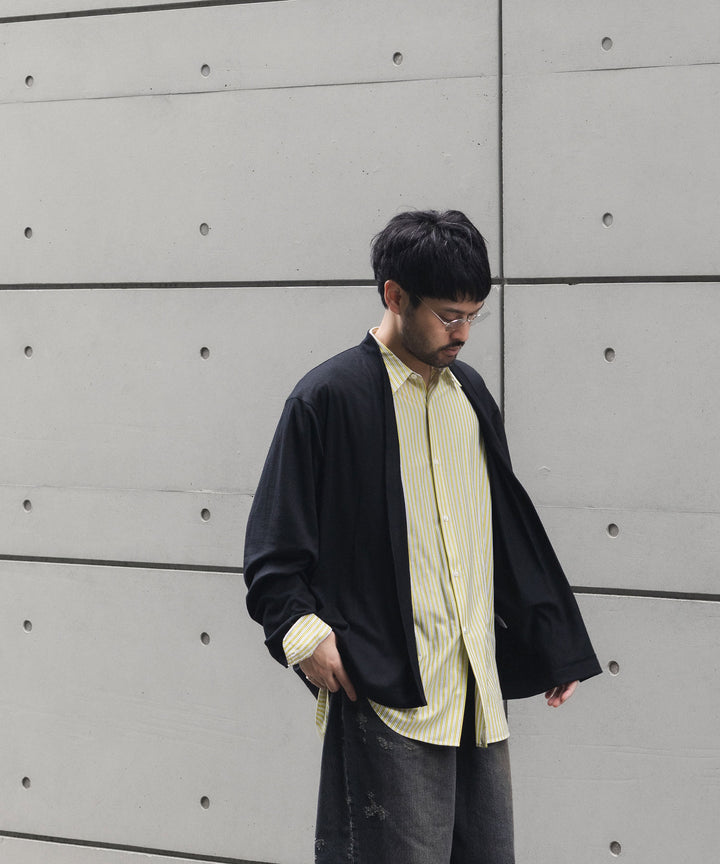 WWW - WRAPINKNOT wool wear ラッピンノットウールウェアのBUTTON-LESS CARDIGANのBLACK 公式通販サイトsession福岡セレクトショップ