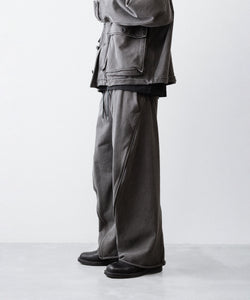 KANEMASA PHIL.】36G FINE SWEAT DRAPING EASY PANTS - CHARCOAL