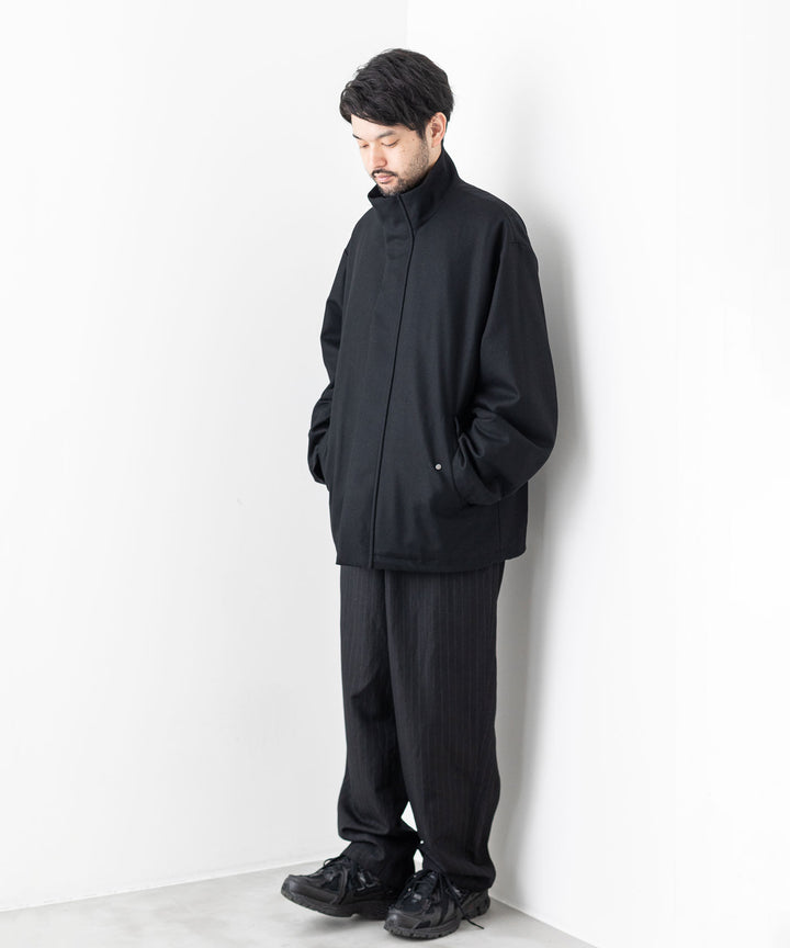 stein(シュタイン)の23AWコレクションMELTON STAND COLLAR ZIP SHORT JACKETのBLACK sessionセッション福岡セレクトショップ 公式通販サイト