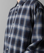 画像をギャラリービューアに読み込む, ssstein(シュタイン)の24AWコレクション OVERSIZED DOWN PAT SHIRT - NAVY OMBRE 公式通販サイトsession福岡セレクトショップ
