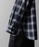 画像をギャラリービューアに読み込む, ssstein(シュタイン)の24AWコレクション OVERSIZED DOWN PAT SHIRT - NAVY OMBRE 公式通販サイトsession福岡セレクトショップ
