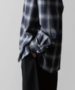 画像をギャラリービューアに読み込む, ssstein(シュタイン)の24AWコレクション OVERSIZED DOWN PAT SHIRT - NAVY OMBRE 公式通販サイトsession福岡セレクトショップ
