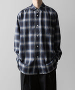 画像をギャラリービューアに読み込む, ssstein(シュタイン)の24AWコレクション OVERSIZED DOWN PAT SHIRT - NAVY OMBRE 公式通販サイトsession福岡セレクトショップ
