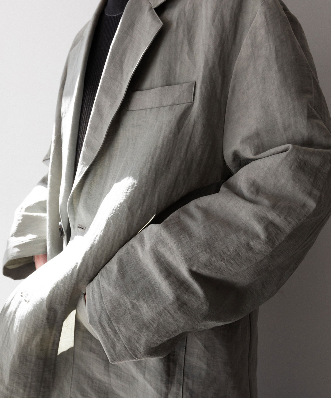 ssstein(シュタイン)のLI/NY POPLIN SINGLE BREASTED JACKET - BEIGE GREYの公式通販サイトsession福岡セレクトショップ
