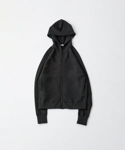 トップス OPPOSE DUALITY Zip up hoodie BLACK OPPOSE DUALITY / オポーズデュアリティ】ZIP UP RIB HOODIE - BLACK