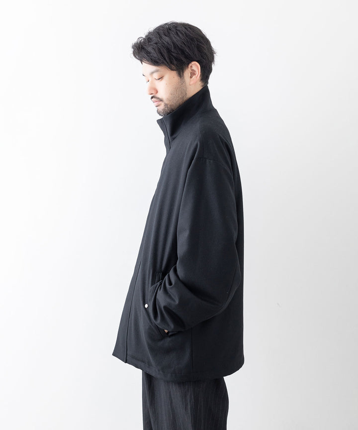 stein(シュタイン)の23AWコレクションMELTON STAND COLLAR ZIP SHORT JACKETのBLACK sessionセッション福岡セレクトショップ 公式通販サイト
