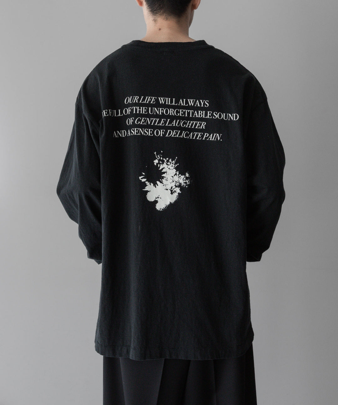 【Fujimoto】フジモトのOVERDYED LS TEE "FLOWERS" - BLACK 公式通販サイトsession福岡セレクトショップ