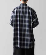 画像をギャラリービューアに読み込む, ssstein(シュタイン)の24AWコレクション OVERSIZED DOWN PAT SHIRT - NAVY OMBRE 公式通販サイトsession福岡セレクトショップ
