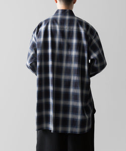 ssstein(シュタイン)の24AWコレクション OVERSIZED DOWN PAT SHIRT - NAVY OMBRE 公式通販サイトsession福岡セレクトショップ