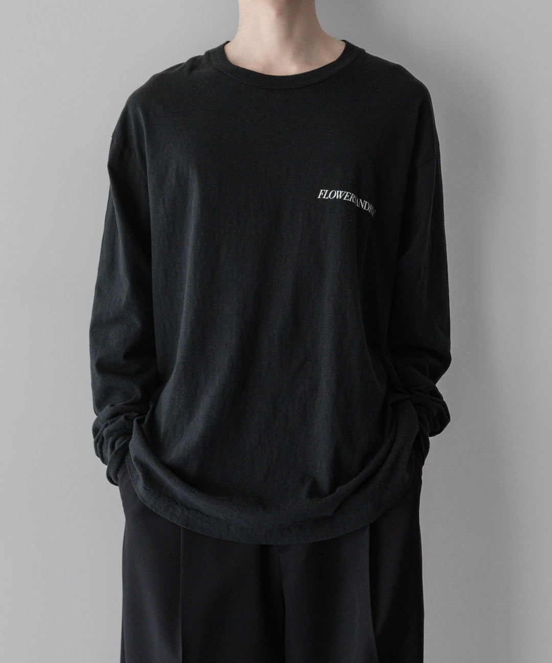 【Fujimoto】フジモトのOVERDYED LS TEE "FLOWERS" - BLACK 公式通販サイトsession福岡セレクトショップ