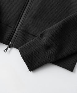 トップス OPPOSE DUALITY Zip up hoodie BLACK OPPOSE DUALITY / オポーズデュアリティ】ZIP UP RIB HOODIE - BLACK