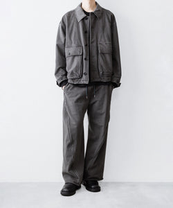 KANEMASA PHIL.】36G FINE SWEAT DRAPING EASY PANTS - CHARCOAL