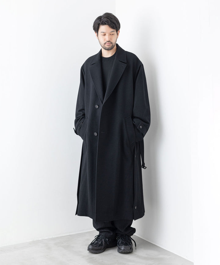 stein(シュタイン)の23AWコレクションOVERSIZED LAYERED SINGLE COATのBLACK