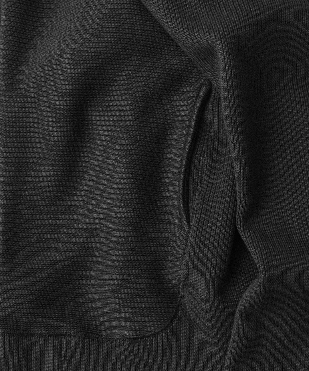 【OPPOSE DUALITY】ZIP UP RIB HOODIE - BLACK