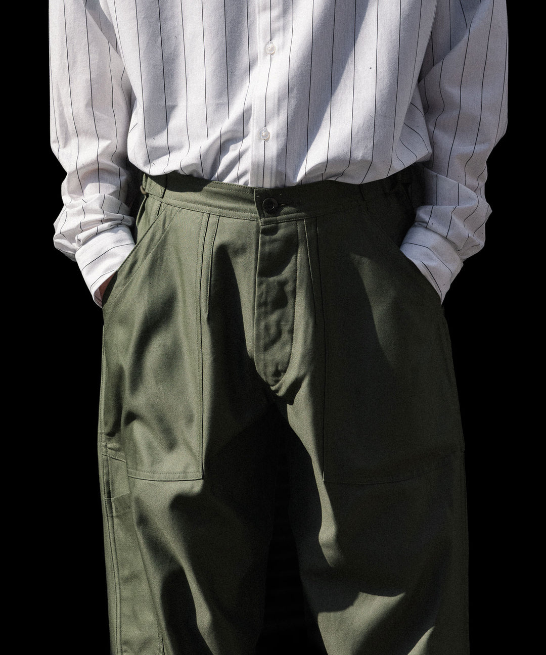 INTÉRIM インテリムGIZA BACK SATIN FRENCH AIR FORCE MECHANIC PANTSのOLIVE 公式通販サイトsession福岡セレクトショップ