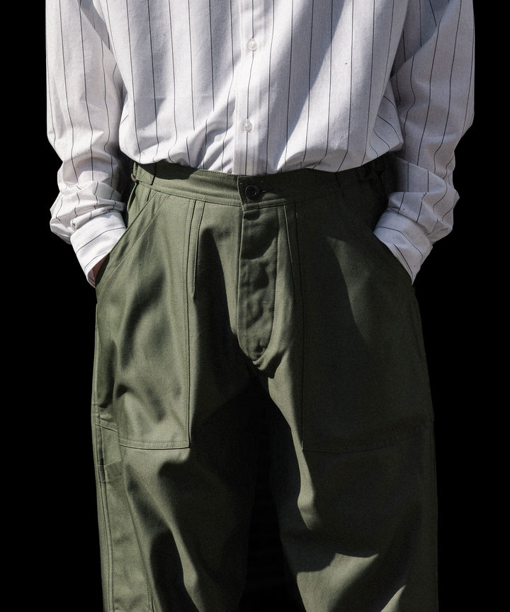INTÉRIM インテリムGIZA BACK SATIN FRENCH AIR FORCE MECHANIC PANTSのOLIVE 公式通販サイトsession福岡セレクトショップ