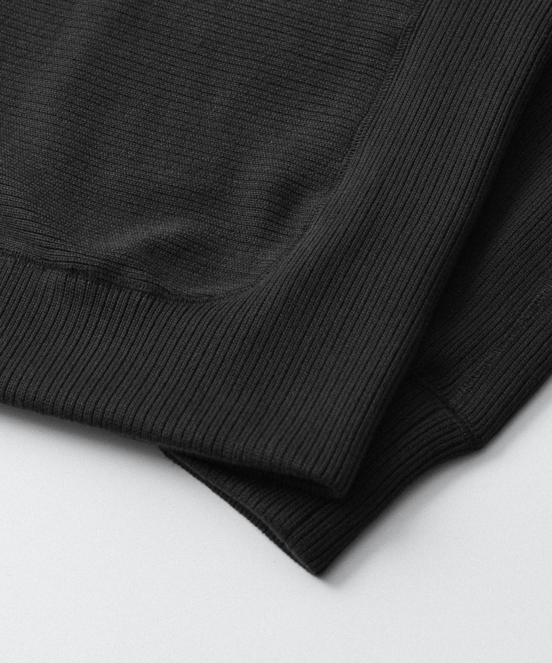 【OPPOSE DUALITY】ZIP UP RIB HOODIE - BLACK