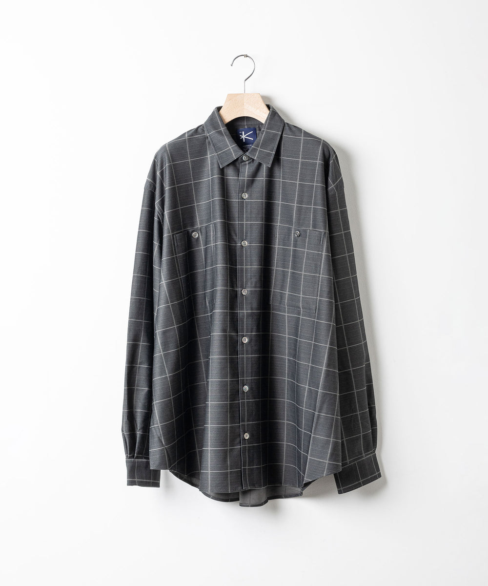 【KANEMASA PHIL.】カネマサのジャージーチャックシャツ FLANNEL CHECK JERSEY SHIRT - WP CHA 公式通販session福岡セレクトショップ