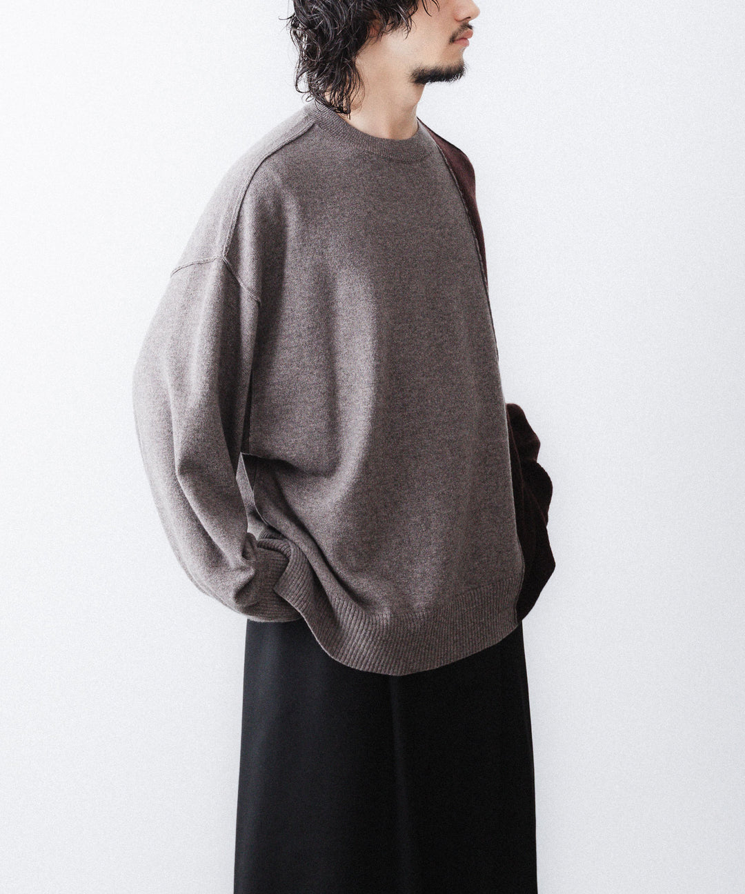 UJOH - ウジョーのCREW NECK BOX CROPPED KNITのBROWN公式通販サイトsession福岡セレクトショップ