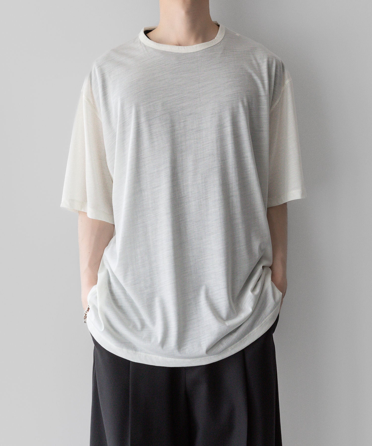 ATTACHMENT /アタッチメント】PE/LI POPLIN WRINKLED L/S SHIRT - D