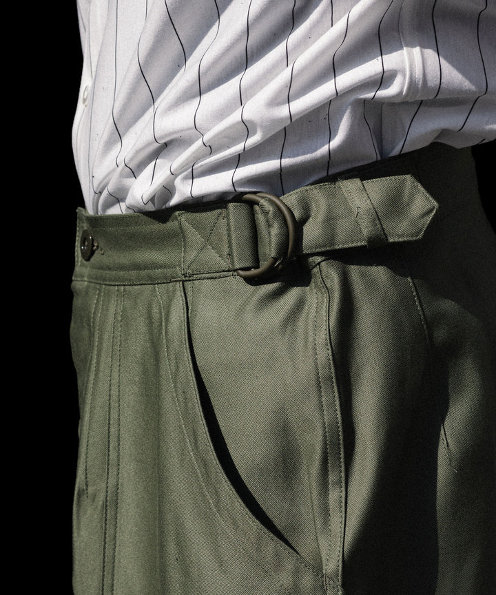 INTÉRIM インテリムGIZA BACK SATIN FRENCH AIR FORCE MECHANIC PANTSのOLIVE 公式通販サイトsession福岡セレクトショップ