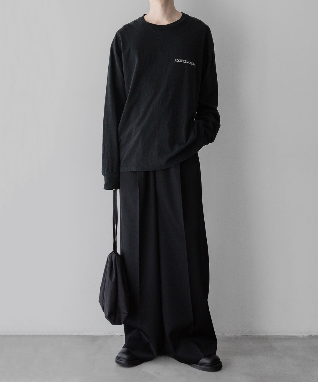 【Fujimoto】フジモトのOVERDYED LS TEE "FLOWERS" - BLACK 公式通販サイトsession福岡セレクトショップ