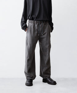 KANEMASA PHIL.】36G FINE SWEAT DRAPING EASY PANTS - CHARCOAL