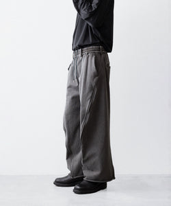 KANEMASA PHIL.】36G FINE SWEAT DRAPING EASY PANTS - CHARCOAL